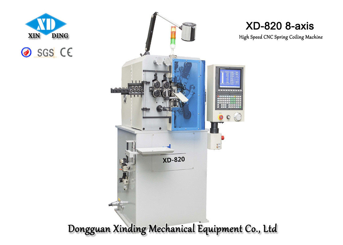 XD-820 8-Axis Mesin Pegas Kecepatan Tinggi Membuat Diameter Kawat 0,5 Sampai 2,0mm